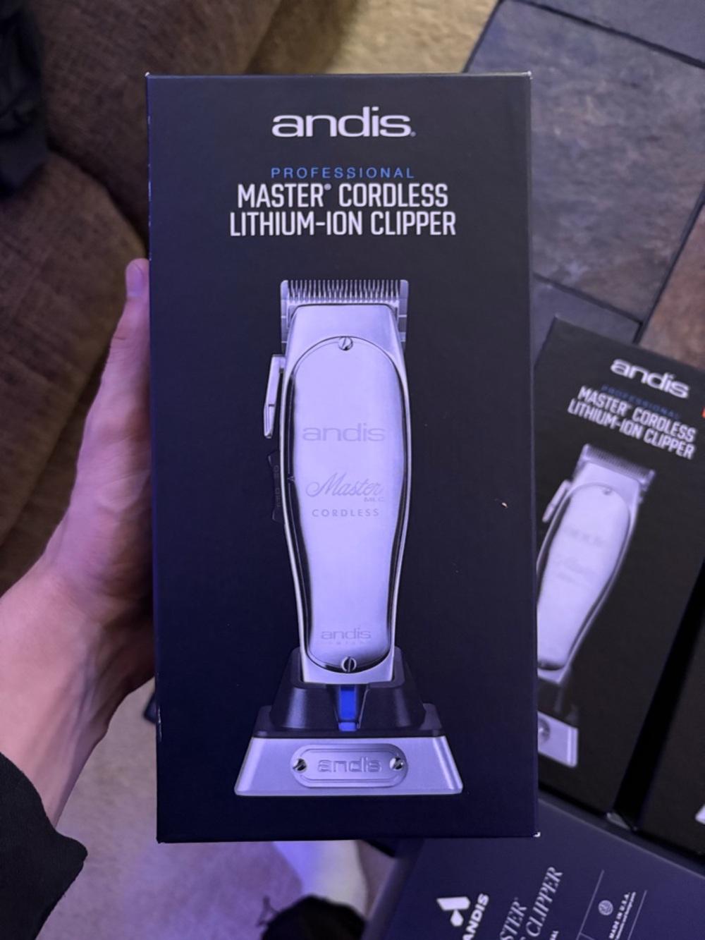 Andis Master Cordless Clipper - Silver and Black